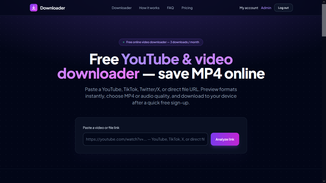 Downloader — Online Video & File Download Platform